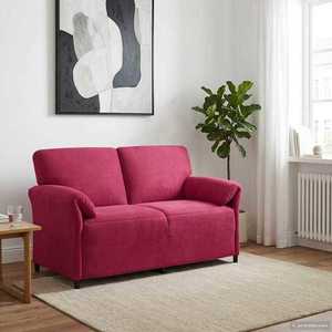vidaXL Canapea cu 2 locuri Roșu Vin 158 x 83 x 95 cm Catifea imagine