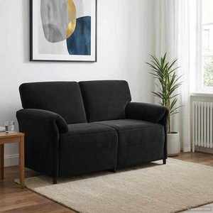 vidaXL Canapea cu 2 locuri Negru 158 x 83 x 95 cm Catifea imagine