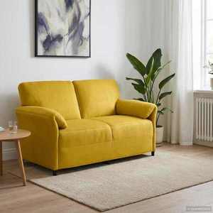 vidaXL Canapea cu 2 locuri Galben 158 x 83 x 95 cm Catifea imagine