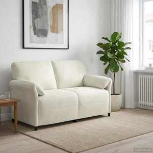 vidaXL Canapea cu 2 locuri Crem 158 x 83 x 95 cm Catifea imagine