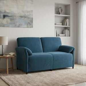 vidaXL Canapea cu 2 locuri albastru 158 x 83 x 95 cm Catifea imagine