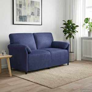 vidaXL Canapea cu 2 locuri Albastru Poliție 158 x 83 x 95 cm Catifea imagine