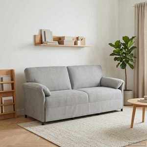 vidaXL Sofa cu 3 locuri Gri deschis 198 x 83 x 95 cm Catifea imagine