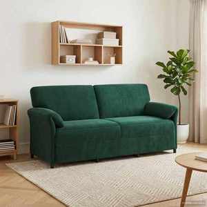 vidaXL Sofa cu 3 locuri Verde închis 198 x 83 x 95 cm Catifea imagine