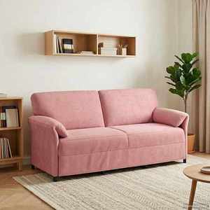 vidaXL Sofa cu 3 locuri Roz 198 x 83 x 95 cm Catifea imagine