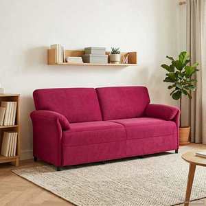 vidaXL Sofa cu 3 locuri Roșu Vin 198 x 83 x 95 cm Catifea imagine