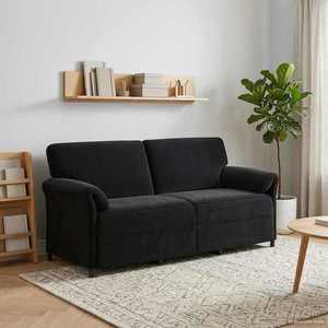 vidaXL Sofa cu 3 locuri Negru 198 x 83 x 95 cm Catifea imagine