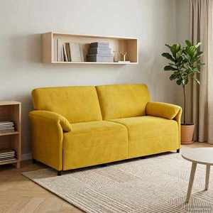 vidaXL Sofa cu 3 locuri Galben 198 x 83 x 95 cm Catifea imagine