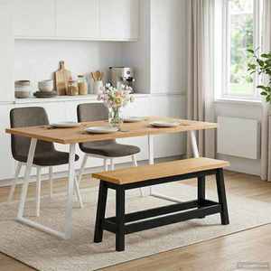 VidaXL Bancă de Dining EKAI Negru 91, 5 x 29 x 45, 5 cm imagine