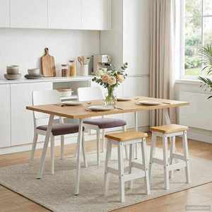 VidaXL Taburet Bar Înalt EKAI 2 pcs Alb 40 x 29 x 63 cm imagine