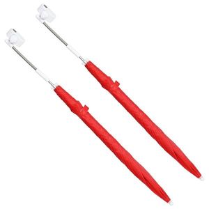 vidaXL Umbrelă cu clemă 2 pcs Roșu cărămiziu Ø 105 x 86 cm imagine