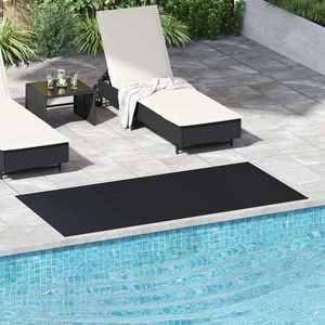 vidaXL Mat pentru Podea Negru 1 x 2 m Cauciuc imagine