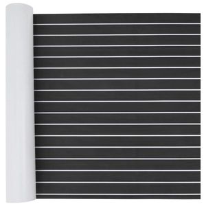 vidaXL Covor pentru Bărci Dungi Gri închis și alb 240 x 90 cm EVA imagine