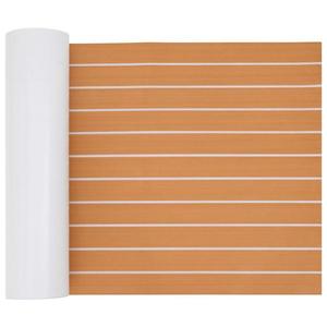 vidaXL Covor pentru Bărci Dungi Maro și alb 240 x 60 cm EVA imagine