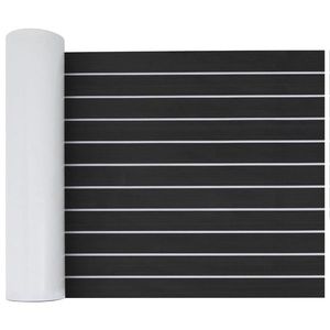 vidaXL Covor pentru Bărci Dungi Gri închis și alb 240 x 60 cm EVA imagine