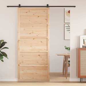 vidaXL Ușă hambar natural 100 x 2, 5 x 208 cm Lemn masiv de pin imagine