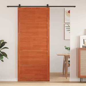 vidaXL Ușă hambar Maro ceruit 80 x 2, 5 x 208 cm Lemn masiv de pin imagine