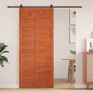 vidaXL Ușă hambar Maro ceruit 90 x 2, 5 x 208 cm Lemn masiv de pin imagine
