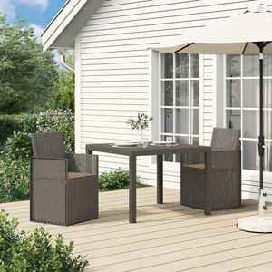 vidaXL Scaune de Dining pentru Grădină 2 pcs Gri deschis și taupe PP imagine