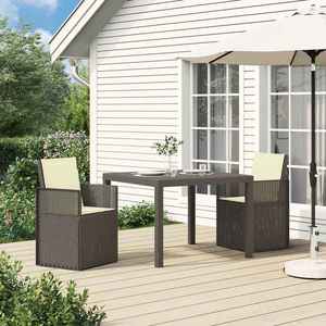 vidaXL Scaune de Dining pentru Grădină 2 pcs Gri deschis și Crem PP imagine