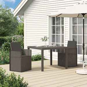vidaXL Scaune de Dining pentru Grădină 2 pcs Gri deschis și antracit imagine