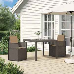 vidaXL Scaune de Dining pentru Grădină 2 pcs Gri deschis și Gri taupe imagine