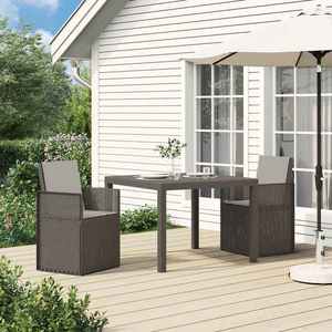 vidaXL Scaune de Dining pentru Grădină 2 pcs Gri deschis PP imagine