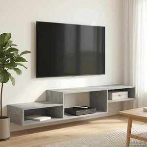 vidaXL Sistem de TV montat pe perete Montare pe perete Gri Beton imagine