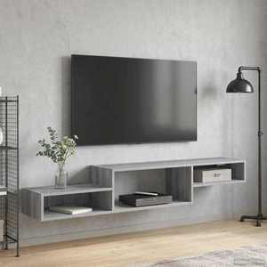 vidaXL Sistem de TV montat pe perete Montare pe perete Sonoma gri imagine