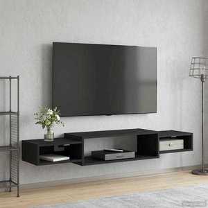 vidaXL Sistem de TV montat pe perete Montare pe perete Stejar Negru imagine