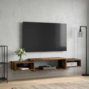 vidaXL Sistem de TV montat pe perete Montare pe perete Stejar fumuriu imagine