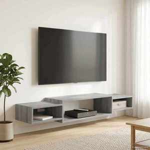 vidaXL Sistem de TV montat pe perete Montare pe perete Sonoma gri imagine
