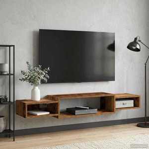 vidaXL Sistem de TV montat pe perete Montare pe perete Lemn vechi imagine