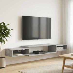 vidaXL Sistem de TV montat pe perete Montare pe perete Gri Beton imagine
