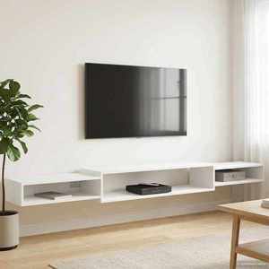 vidaXL Sistem de TV montat pe perete Montare pe perete Alb imagine