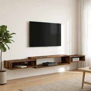 vidaXL Sistem de TV montat pe perete Montare pe perete Stejar fumuriu imagine