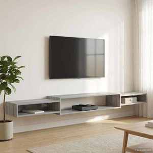 vidaXL Sistem de TV montat pe perete Montare pe perete Sonoma gri imagine