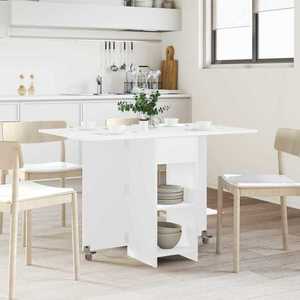 vidaXL Masă de dining 115 x 70 x 75 cm Lemn prelucrat Alb imagine