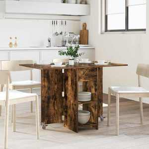 vidaXL Masă de dining 115 x 70 x 75 cm Lemn prelucrat Stejar fumuriu imagine
