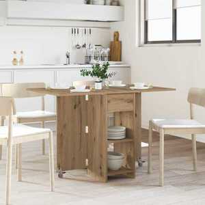 vidaXL Masă de dining 115 x 70 x 75 cm Lemn prelucrat Stejar Artizanal imagine