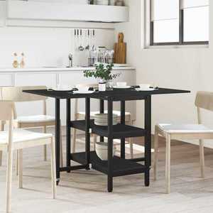 vidaXL Masă de dining 122 x 80 x 76, 5 cm Lemn prelucrat Stejar Negru imagine
