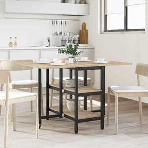vidaXL Masă de dining 122 x 80 x 76, 5 cm Lemn prelucrat Stejar Sonoma imagine