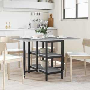 vidaXL Masă de dining 122 x 80 x 76, 5 cm Lemn prelucrat Sonoma gri imagine
