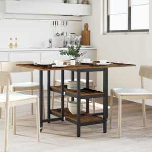 vidaXL Masă de dining 122 x 80 x 76, 5 cm Lemn prelucrat Lemn vechi imagine