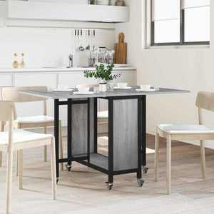 vidaXL Masă de dining pliabilă cu rotițe 130 x 80 x 76, 5 cm otel PB imagine