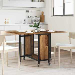 vidaXL Masă de dining pliabilă cu rotițe 130 x 80 x 76, 5 cm otel PB imagine