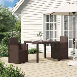 vidaXL Scaune de Dining pentru Grădină 2 pcs Maro PP imagine