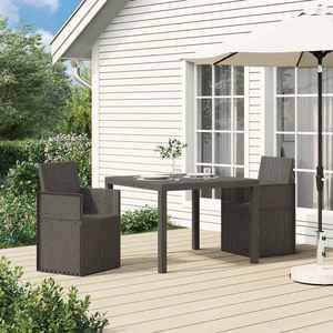 vidaXL Scaune de Dining pentru Grădină 2 pcs Gri deschis PP imagine