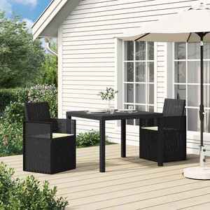 vidaXL Scaune de Dining pentru Grădină 2 pcs Antracit și crem PP imagine