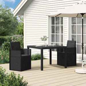 vidaXL Scaune de Dining pentru Grădină 2 pcs Antracit PP imagine